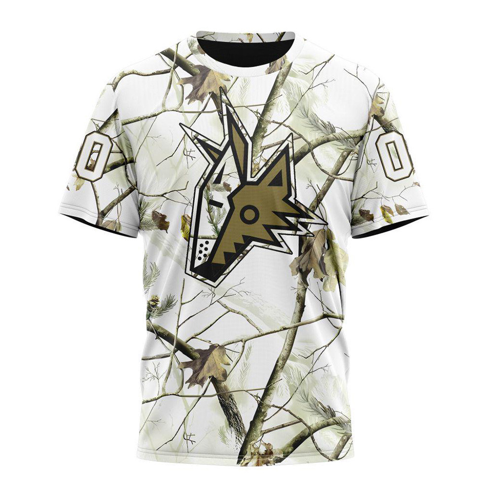Personalized NHL Arizona Coyotes Winter Hunting Camo T-Shirt Hockey Lover Fan Gifts