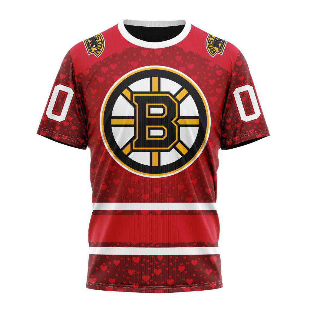 Personalized NHL Boston Bruins Hockey Team Shirt For Valentines Day Fans Gift