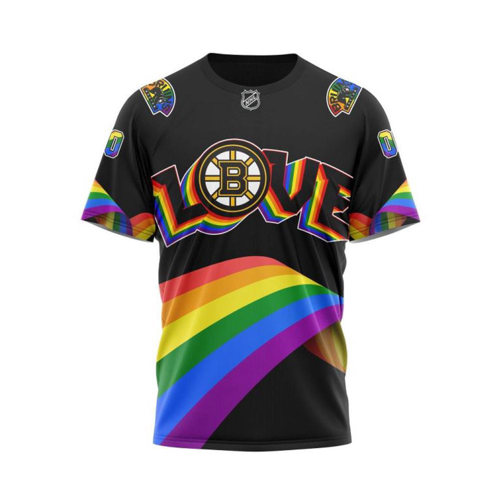 Personalized NHL Boston Bruins Lover LGBT Pride Month Shirt Best Gifts For Hockey Fans