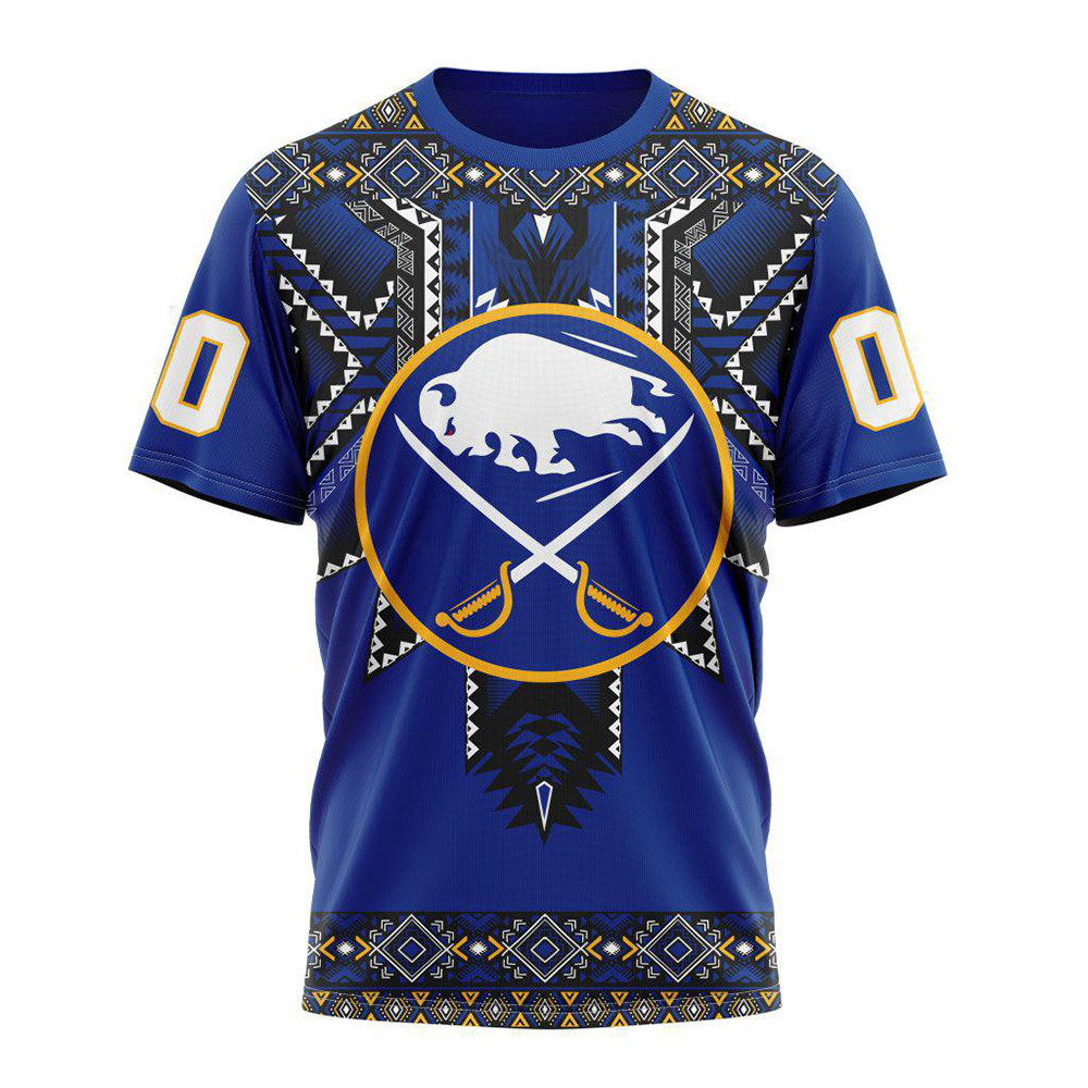 Personalized NHL Buffalo Sabres Native American Heritage Design T-Shirt Hockey Lover Gift