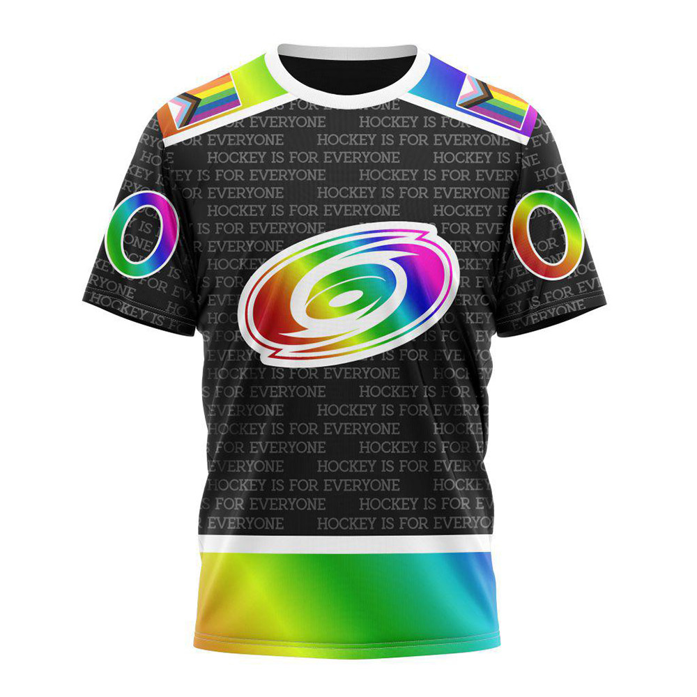 Personalized NHL Carolina Hurricanes Special LGBT Pride Is For Everyone Hockey Shirt Him Gifts