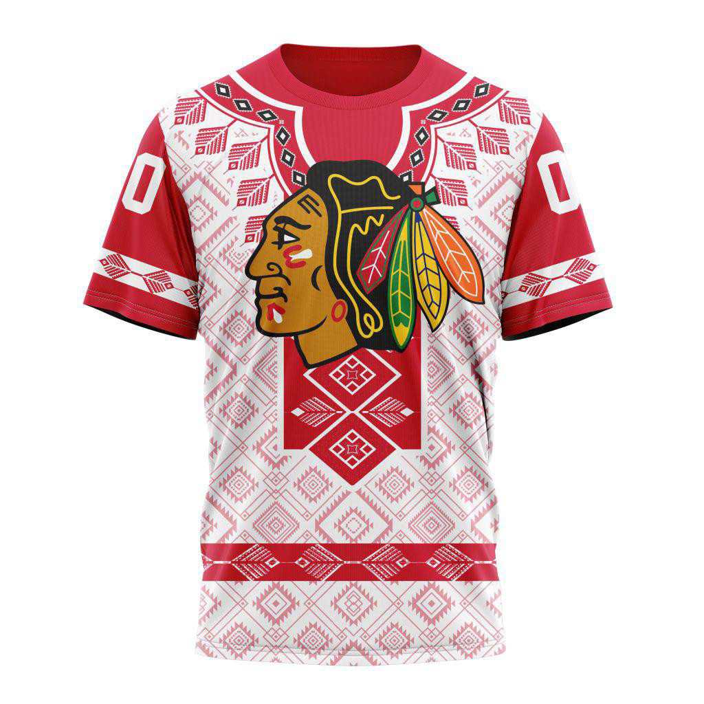 Personalized NHL Chicago Blackhawks Native Heritage T Shirt Gift For Fans Of Ice Hockey