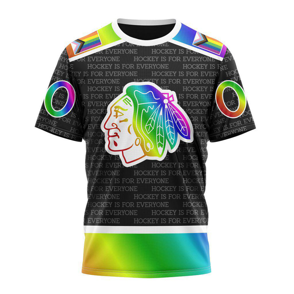 Personalized NHL Chicago Blackhawks Special LGBT Pride Is For Everyone Hockey Shirt Men Gifts