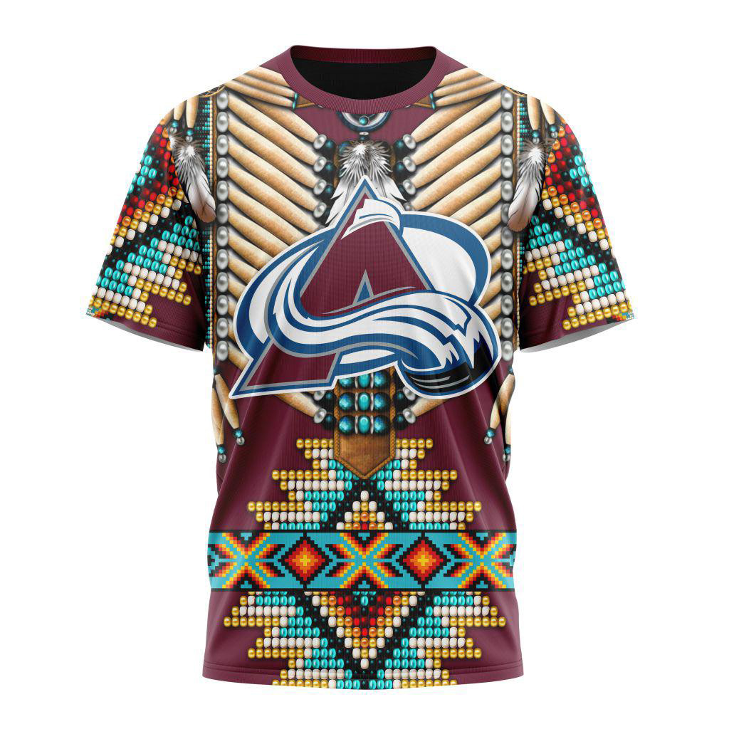 Personalized NHL Colorado Avalanche Native American Costume T-Shirt Gift For Hockey Lovers