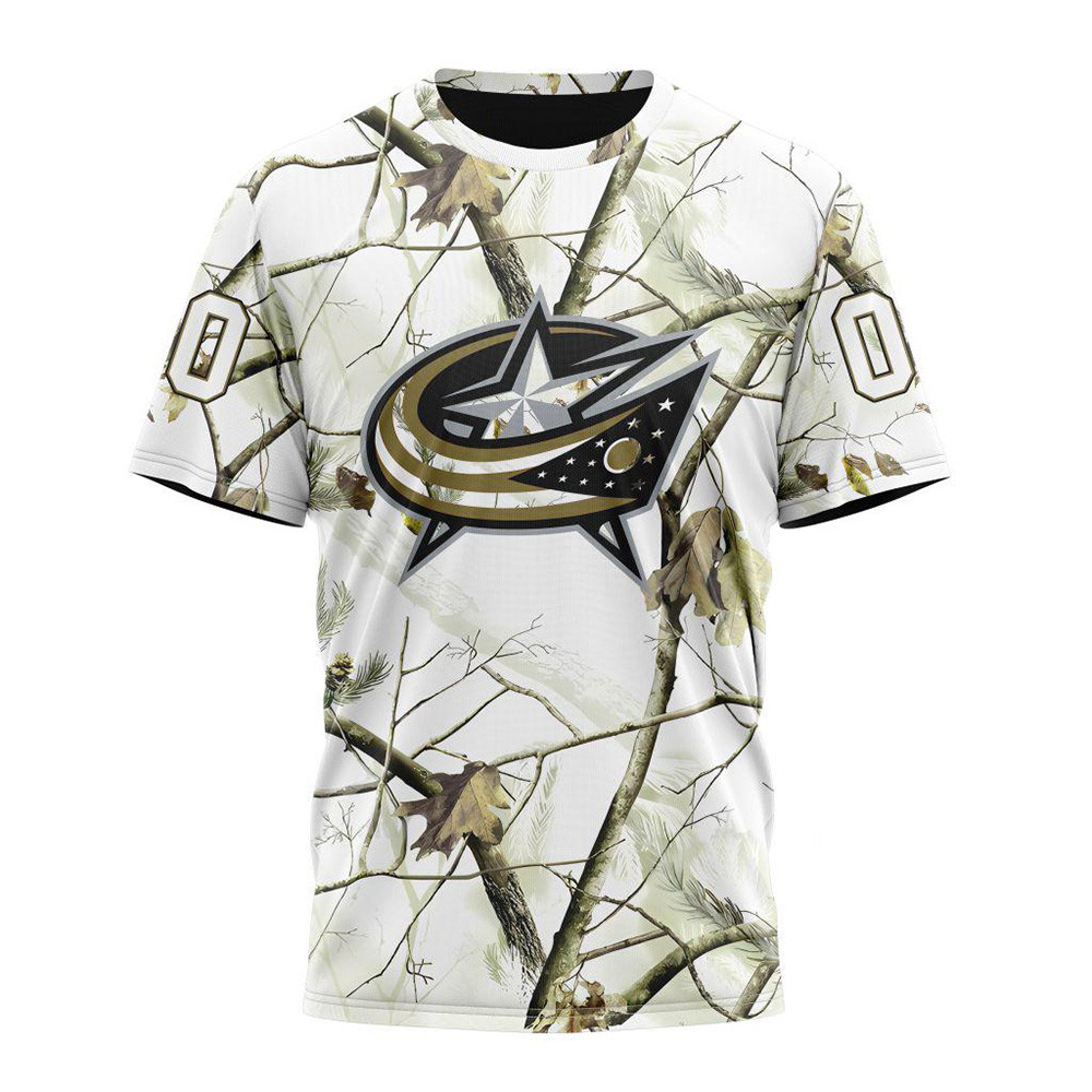 Personalized NHL Columbus Blue Jackets Hunting Camo Shirt Hockey Lovers Gifts