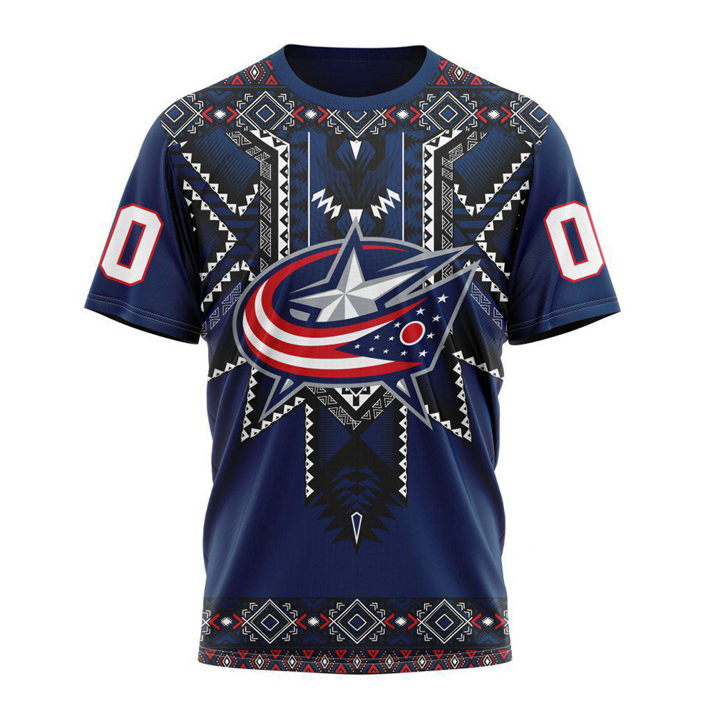 Personalized NHL Columbus Blue Jackets Native American Heritage Shirt Hockey Fan Gifts