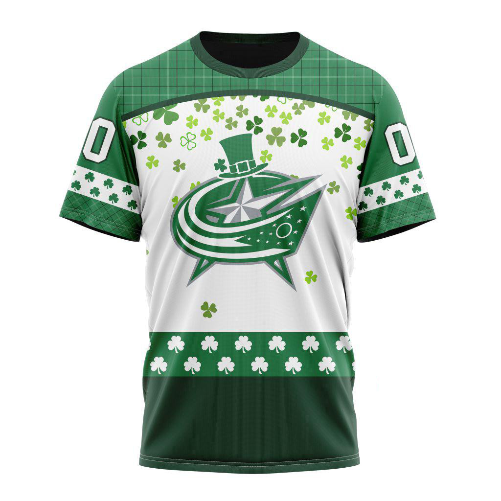 Personalized NHL Columbus Blue Jackets St. Patrick's Day Shirt Hockey Team Fan Clothing