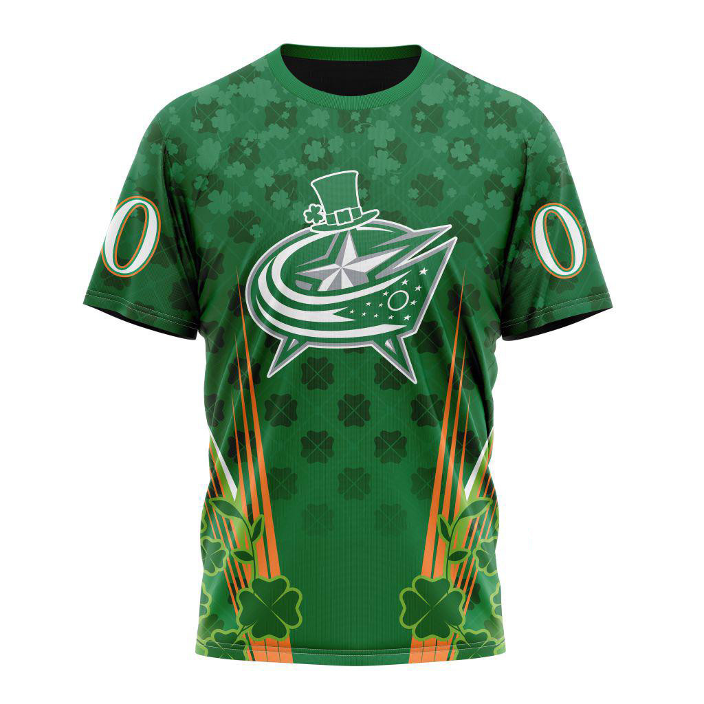 Personalized NHL Columbus Blue Jackets St. Patrick's Day Shirt Hockey Team Fan Gifts