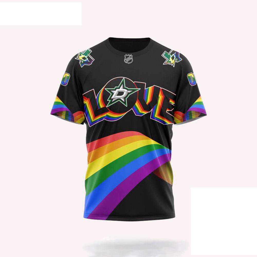 Personalized NHL Dallas Stars Lover LGBT Pride Month Shirt Gifts For Hockey Enthusiasts