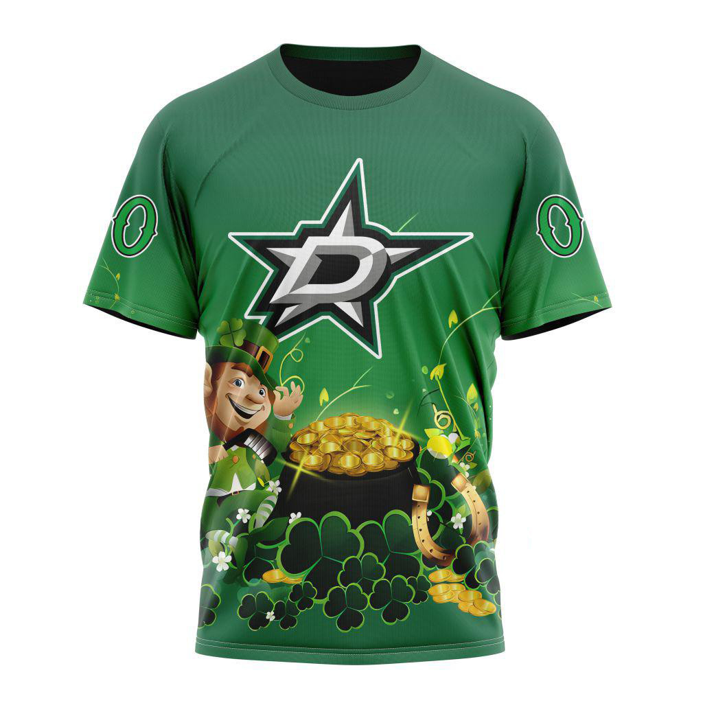 Personalized NHL Dallas Stars St. Patrick's Day Hockey Team T-Shirt Fan Gifts