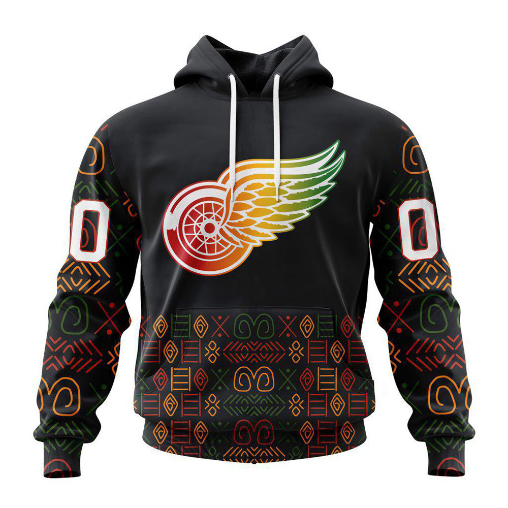 Personalized NHL Detroit Red Wings Hoodie Black History Month Gifts For Hockey Lovers