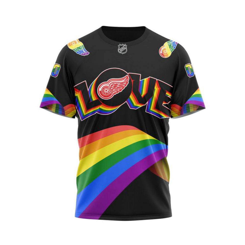 Personalized NHL Detroit Red Wings Lover LGBT Pride Month Shirt Great Gifts For Hockey Fans