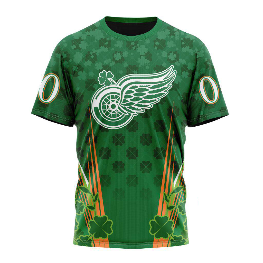 Personalized NHL Detroit Red Wings Shirt St. Patrick's Day Gifts For Hockey Fans