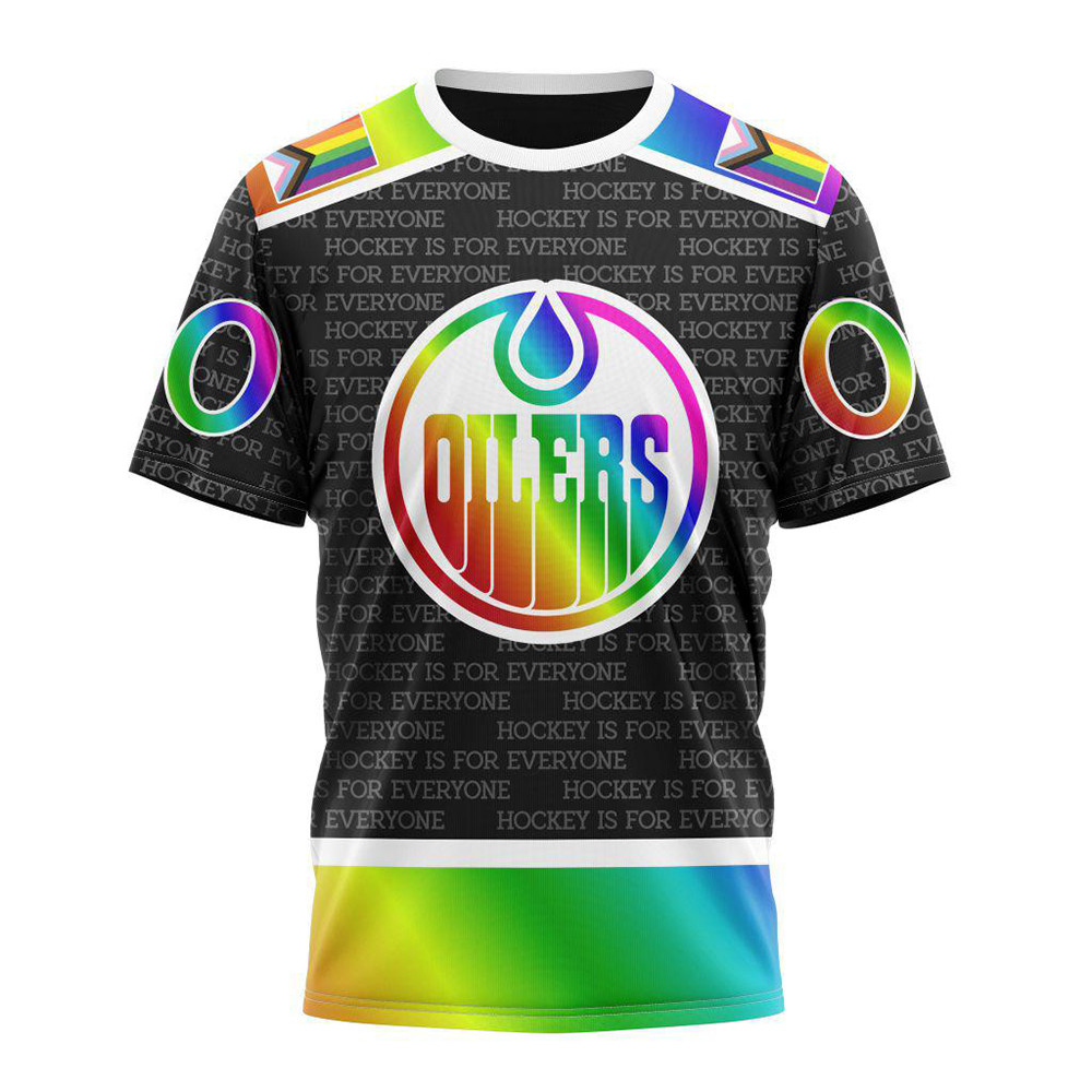 Personalized NHL Edmonton Oilers Special LGBT Pride Is For Everyone Hockey Shirt Dudes Gifts