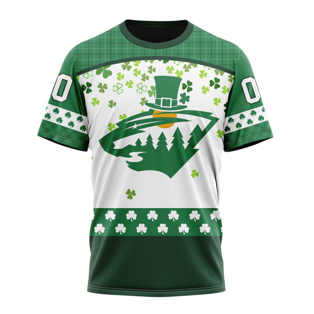Personalized NHL Minnesota Wild Shirt St. Patrick's Day Gifts For Hockey Fan