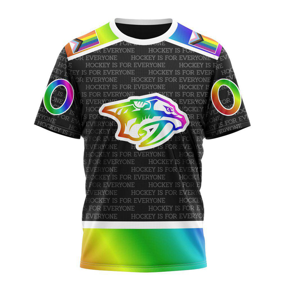 Personalized NHL Nashville Predators Special LGBT Pride Is For Everyone Hockey Shirt For Fans