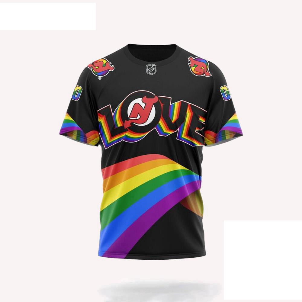 Personalized NHL New Jersey Devils Lover LGBT Pride Month Shirt Ice Hockey Fan Gifts