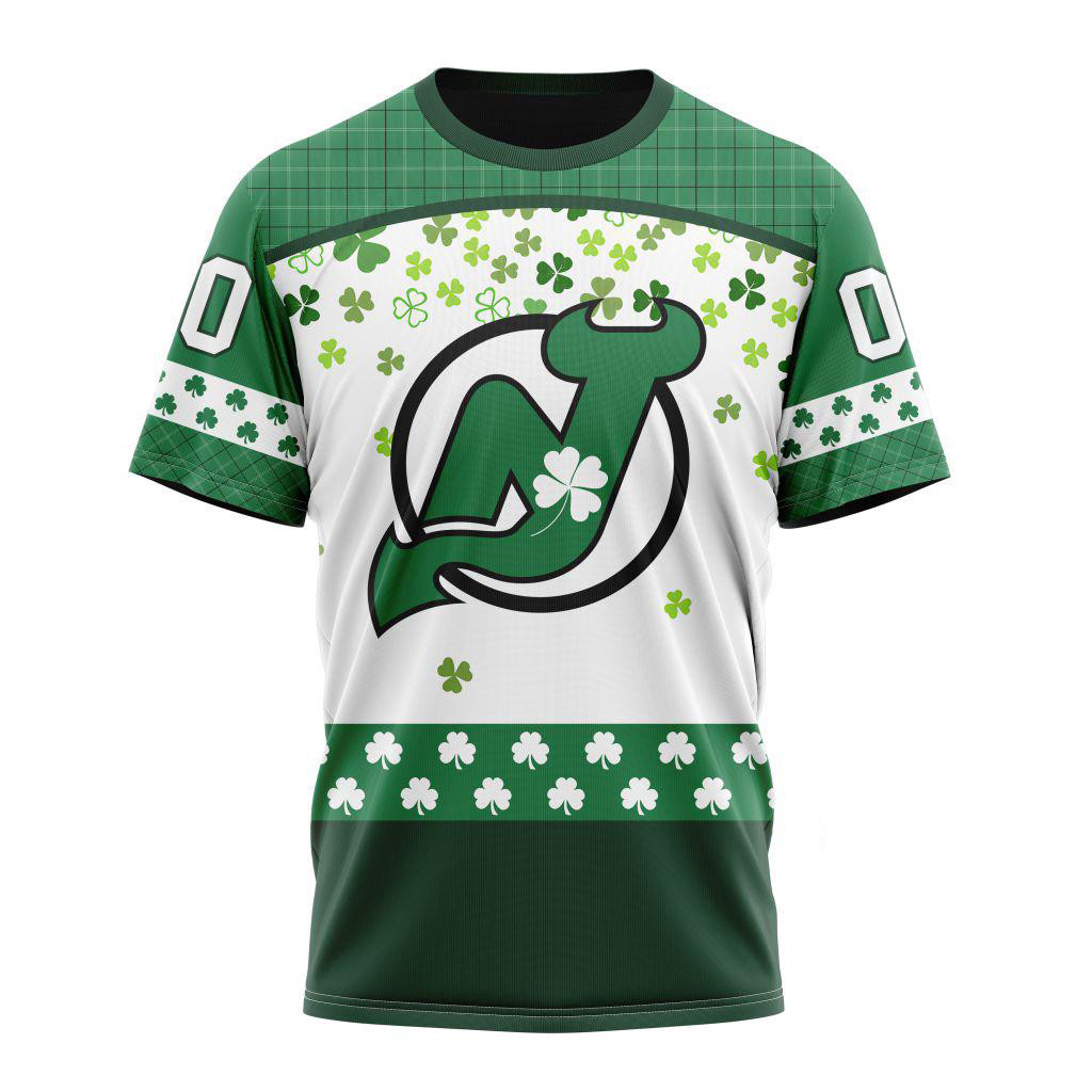 Personalized NHL New Jersey Devils Shirt St. Patrick's Day Hockey Team T-Shirt For Her