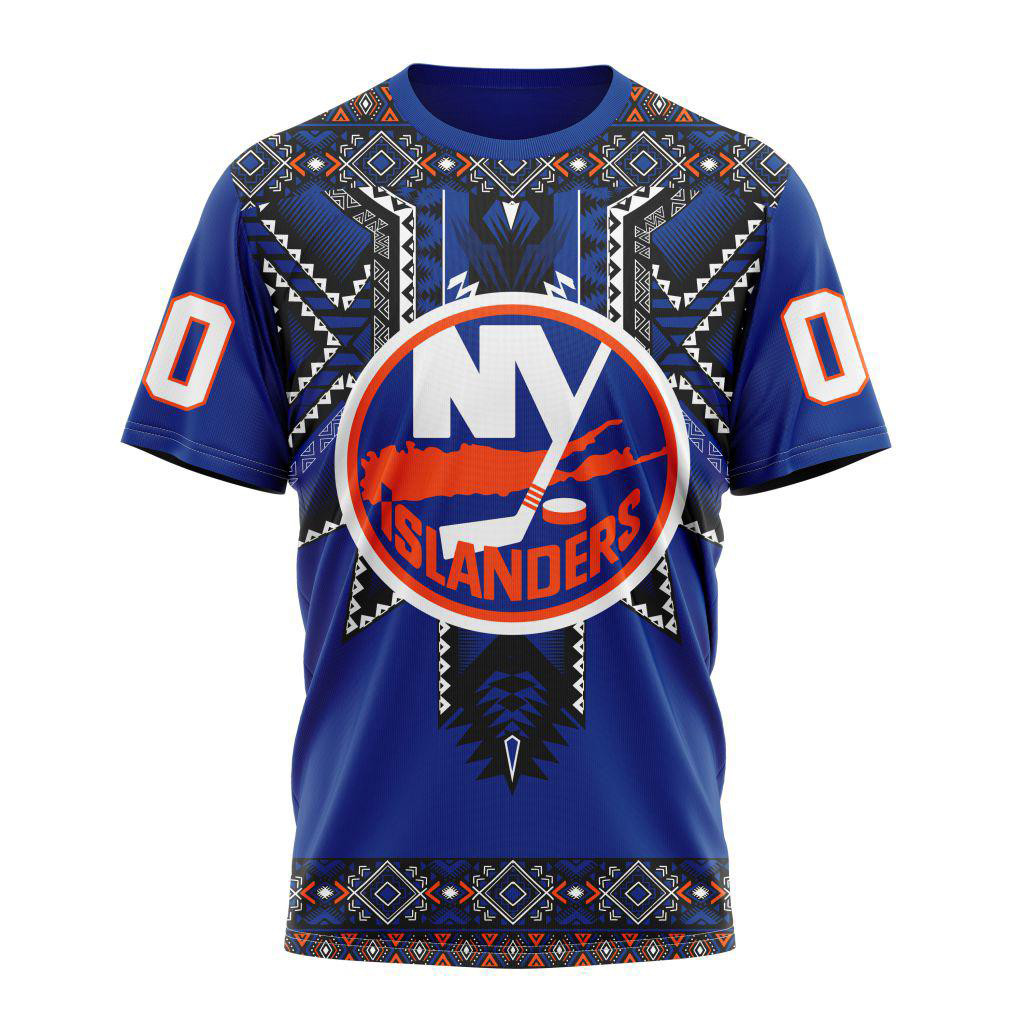 Personalized NHL New York Islanders Special Native American Heritage Design T Shirt Gifts For Boyfriends