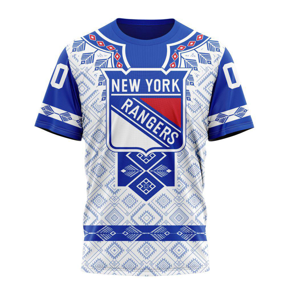 Personalized NHL New York Rangers Hockey Team Native Heritage Design Shirt Hockey Lovers Gifts