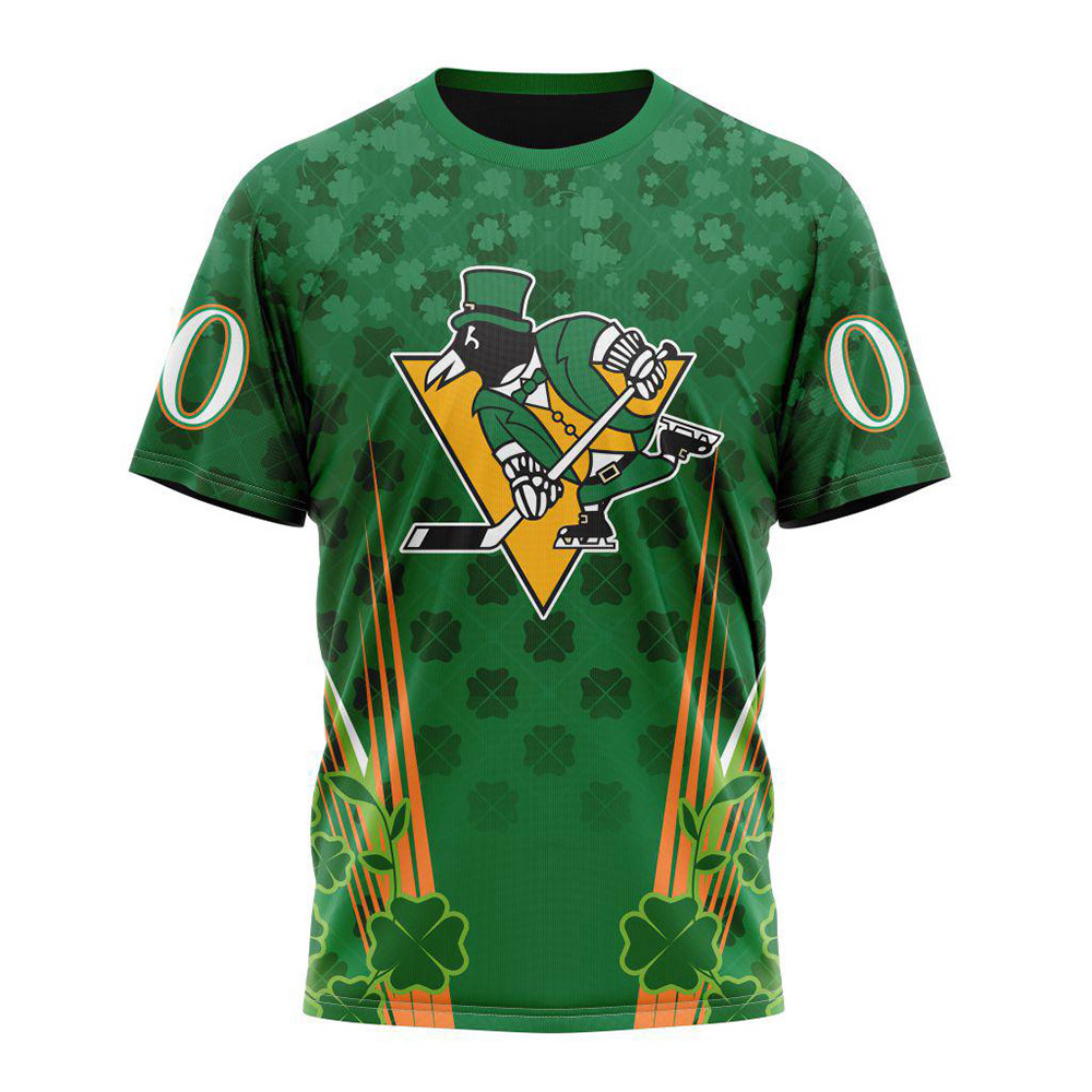 Personalized NHL Pittsburgh Penguins Shirt St. Patrick's Day Hockey Team T-Shirt For Fan