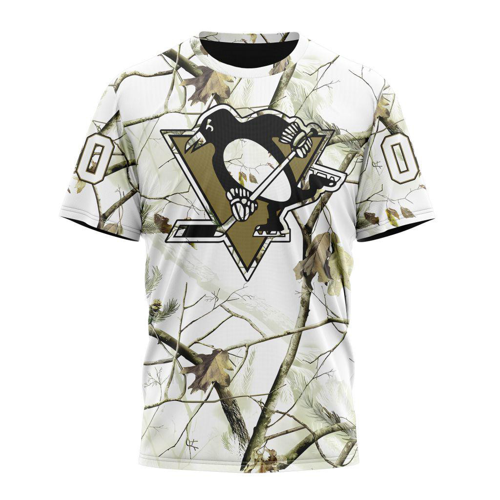 Personalized NHL Pittsburgh Penguins White Winter Hunting Camo Shirt Hockey Lovers Gifts For Him