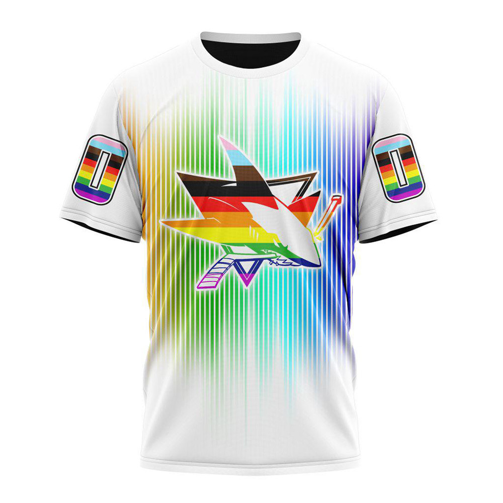 Personalized NHL San Jose Sharks Special LGBT Design For Pride Month Shirt Gifts For Hockey Fan