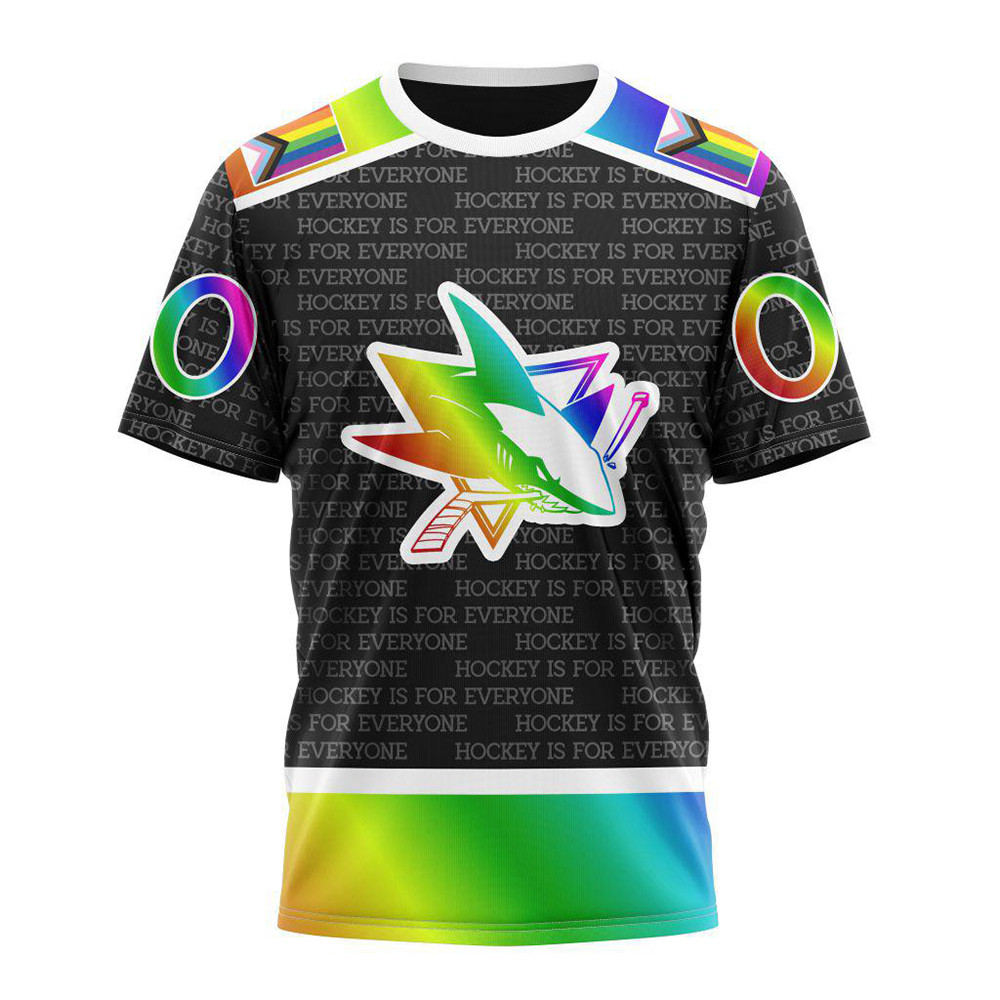 Personalized NHL San Jose Sharks Special LGBT Pride Is For Everyone Hockey Shirt Friends Gifts