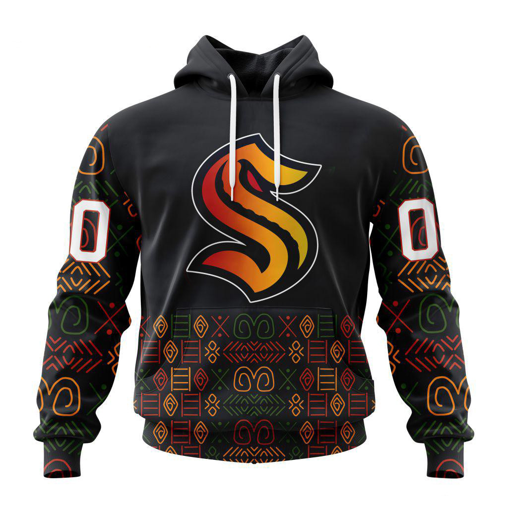 Personalized NHL Seattle Kraken Black History Month Hoodie Hockey Fan Gifts For Husband