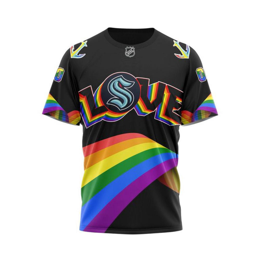 Personalized NHL Seattle Kraken Lover LGBT Pride Month Shirt Gifts For Hockey Lovers