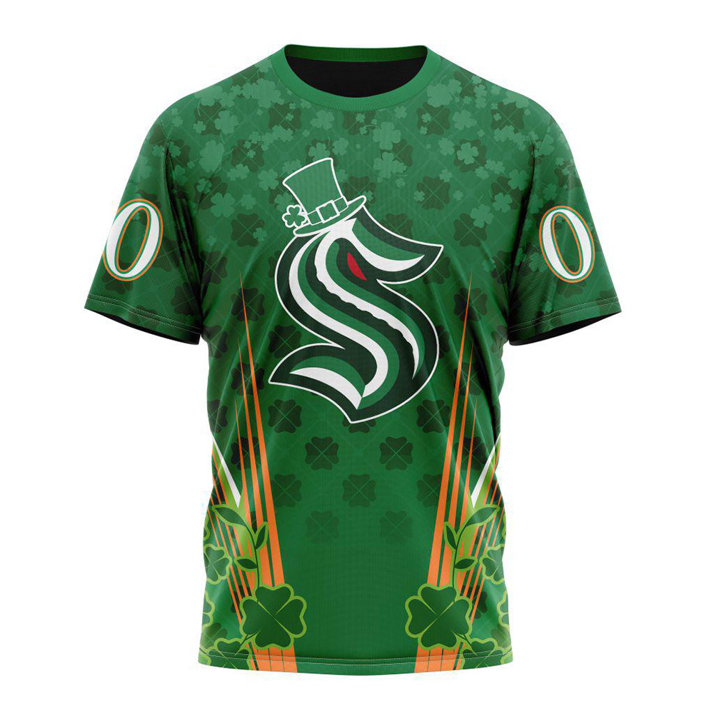 Personalized NHL Seattle Kraken Shirt St. Patrick's Day Hockey Team T-Shirt For Fan