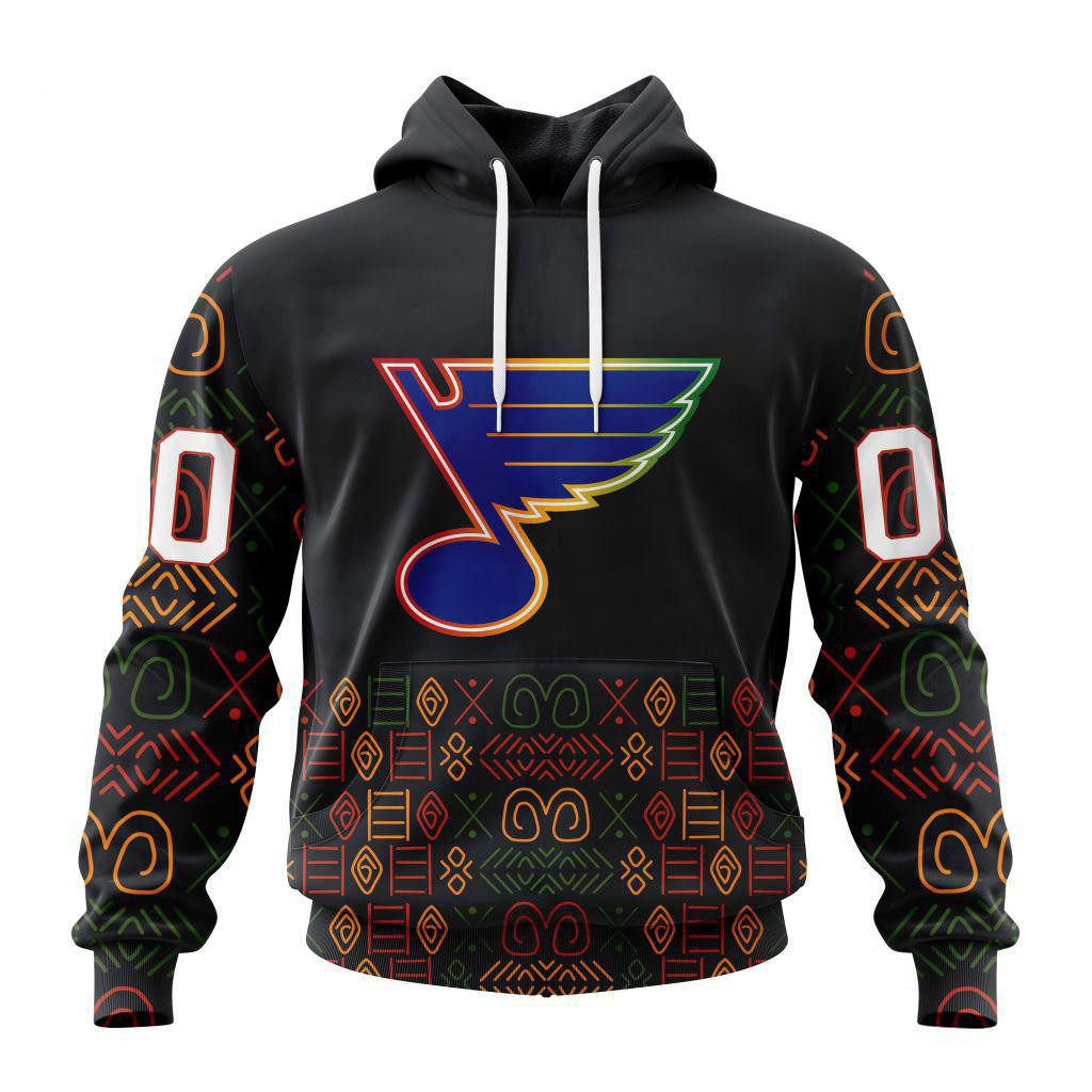 Personalized NHL St. Louis Blues Black History Month Hoodie Hockey Fan Gifts For Son