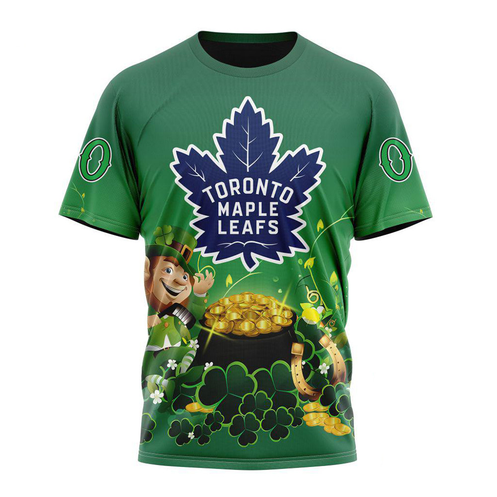 Personalized NHL Toronto Maple Leafs St. Patrick's Day Hockey Team T-Shirt Gifts For Fan