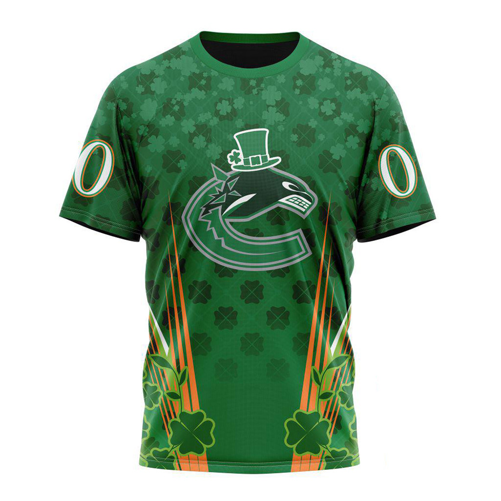Personalized NHL Vancouver Canucks Shirt St. Patrick's Day Hockey Team T-Shirt For Fan