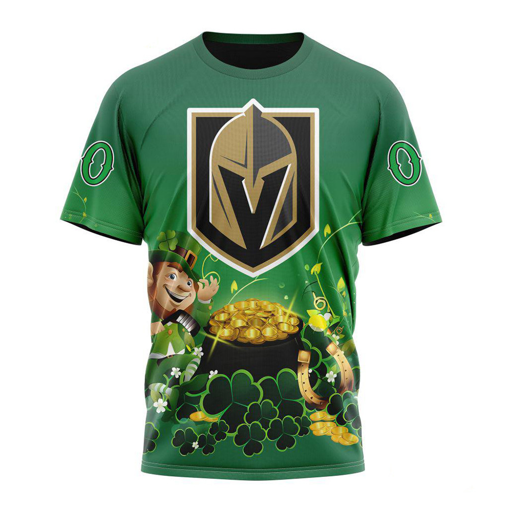 Personalized NHL Vegas Golden Knights St. Patrick's Day Hockey Team T-Shirt Fan Gifts