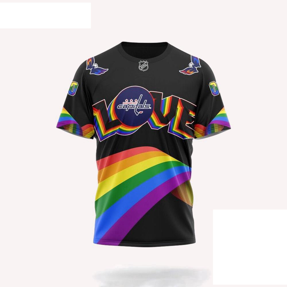 Personalized NHL Washington Capitals Lover LGBT Pride Month Shirt Gifts For Ice Hockey Fans