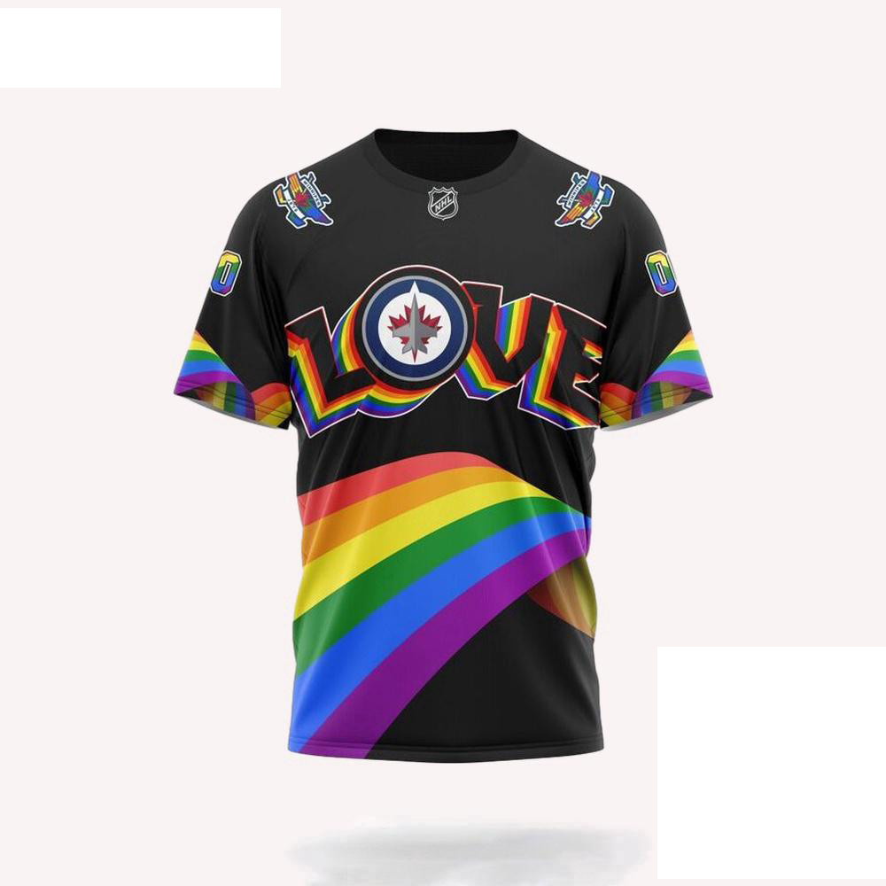 Personalized NHL Winnipeg Jets Lover LGBT Pride Month Shirt Good Gifts For Hockey Fans
