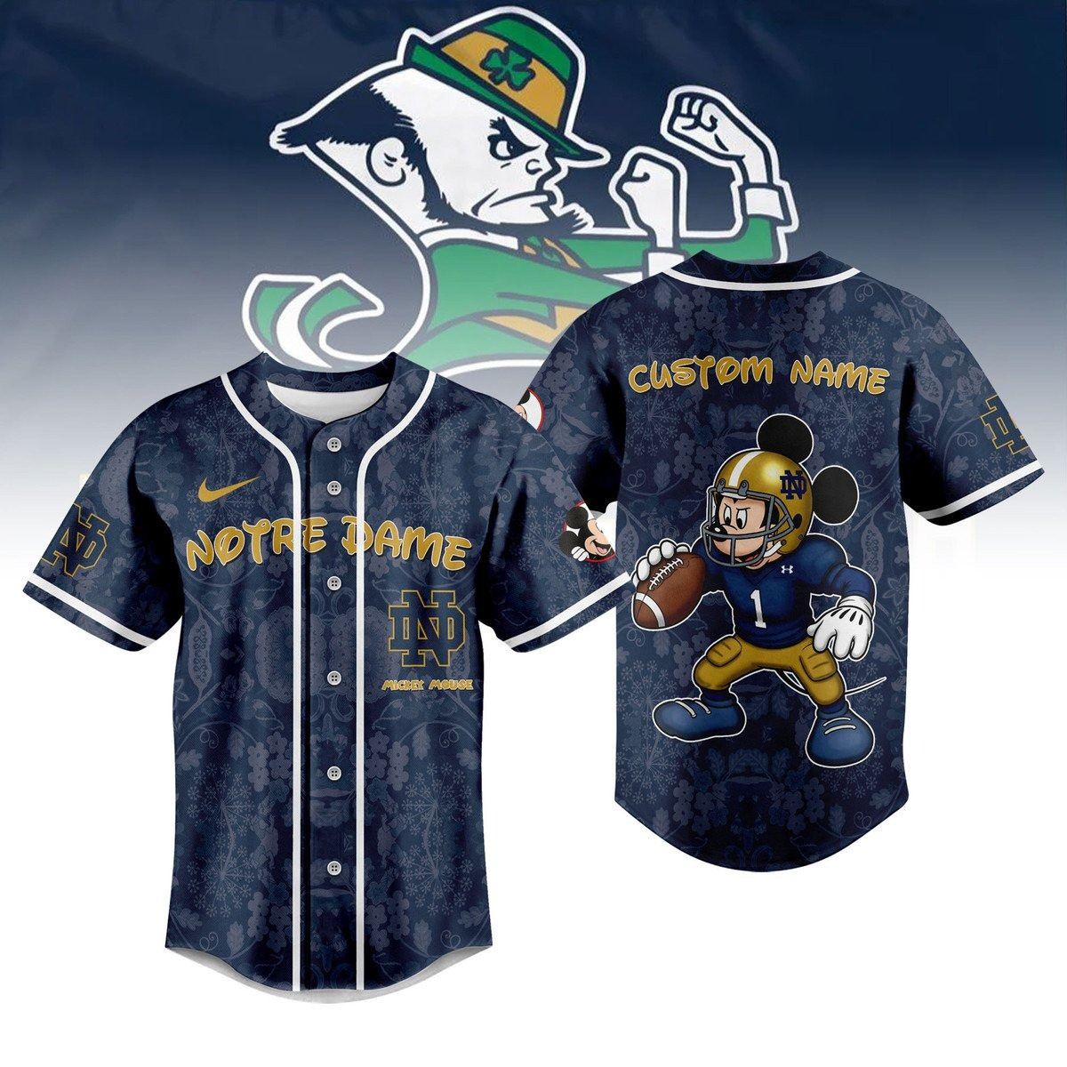 Personalized Notre Dame x Mickey Disney Jersey For Fans Gifts For Son