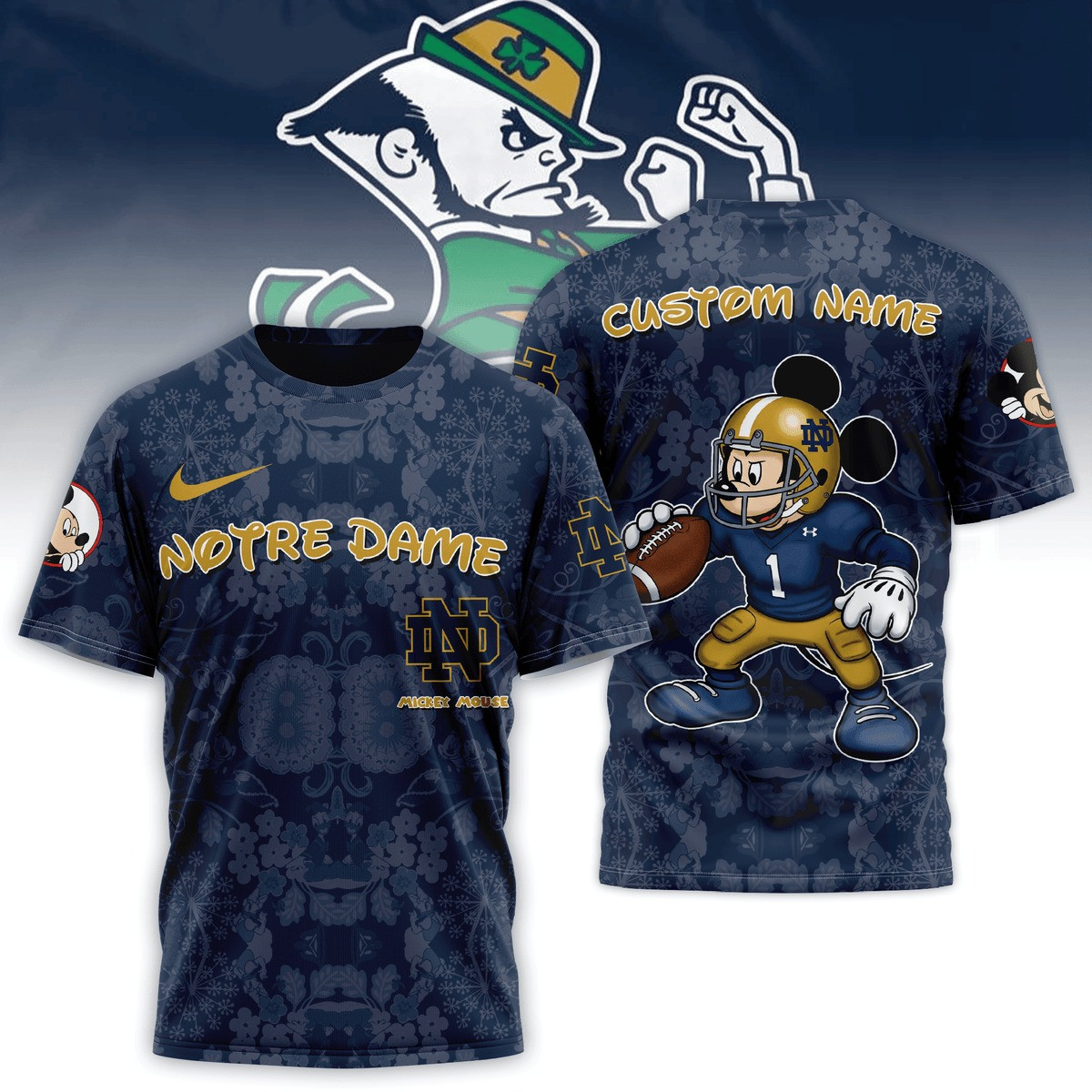 Personalized Notre Dame x Mickey Disney T-Shirt For Fans Gifts For Son