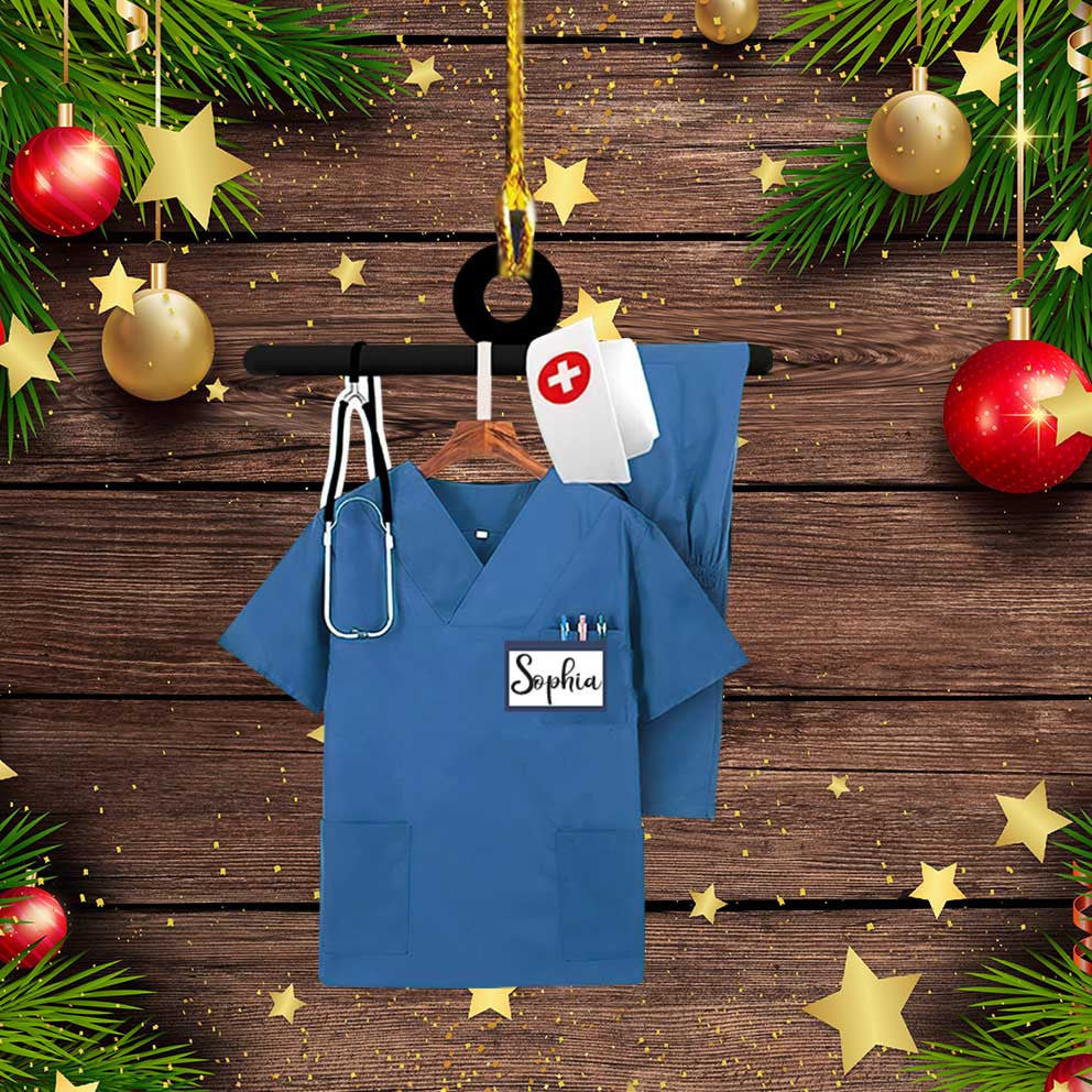 Personalized Nurse Costume Acrylic Ornament Custom Name Flat Ornament for Nurse