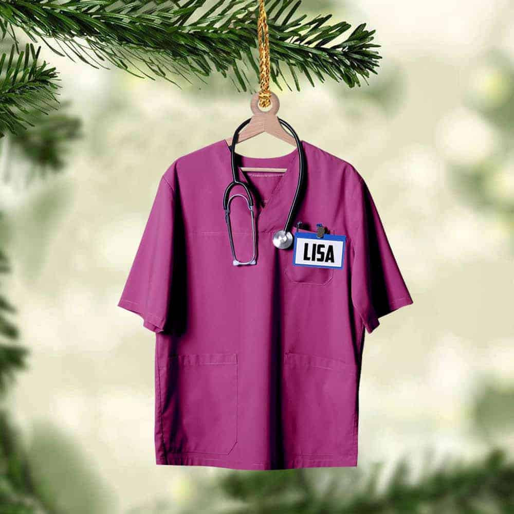 Personalized Nurse Scrubs Personalized Custom Nurse Uniform Christmas Acrylic Ornament Gift For Nurse