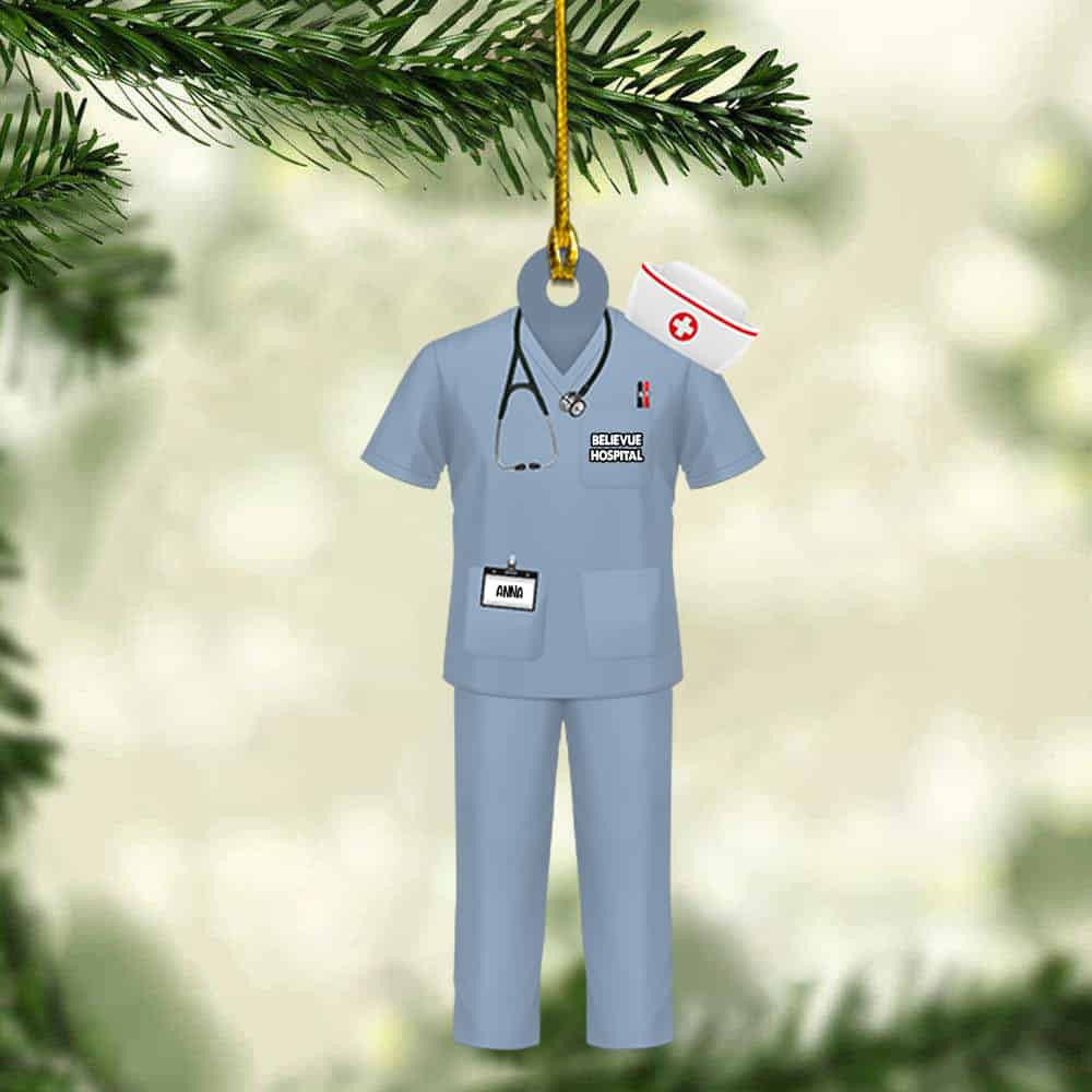 Personalized Nurse Uniform Ornament Personalized Acrylic Ornament Chirstmas Gift For Nurse