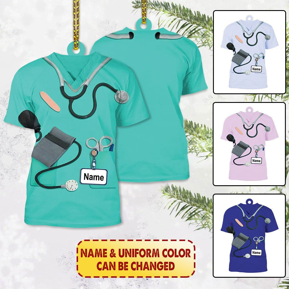 Personalized Nurse Uniform Shaped Acrylic Ornament Two Sides Proud Nurse Shaped Acrylic Ornament Hg98