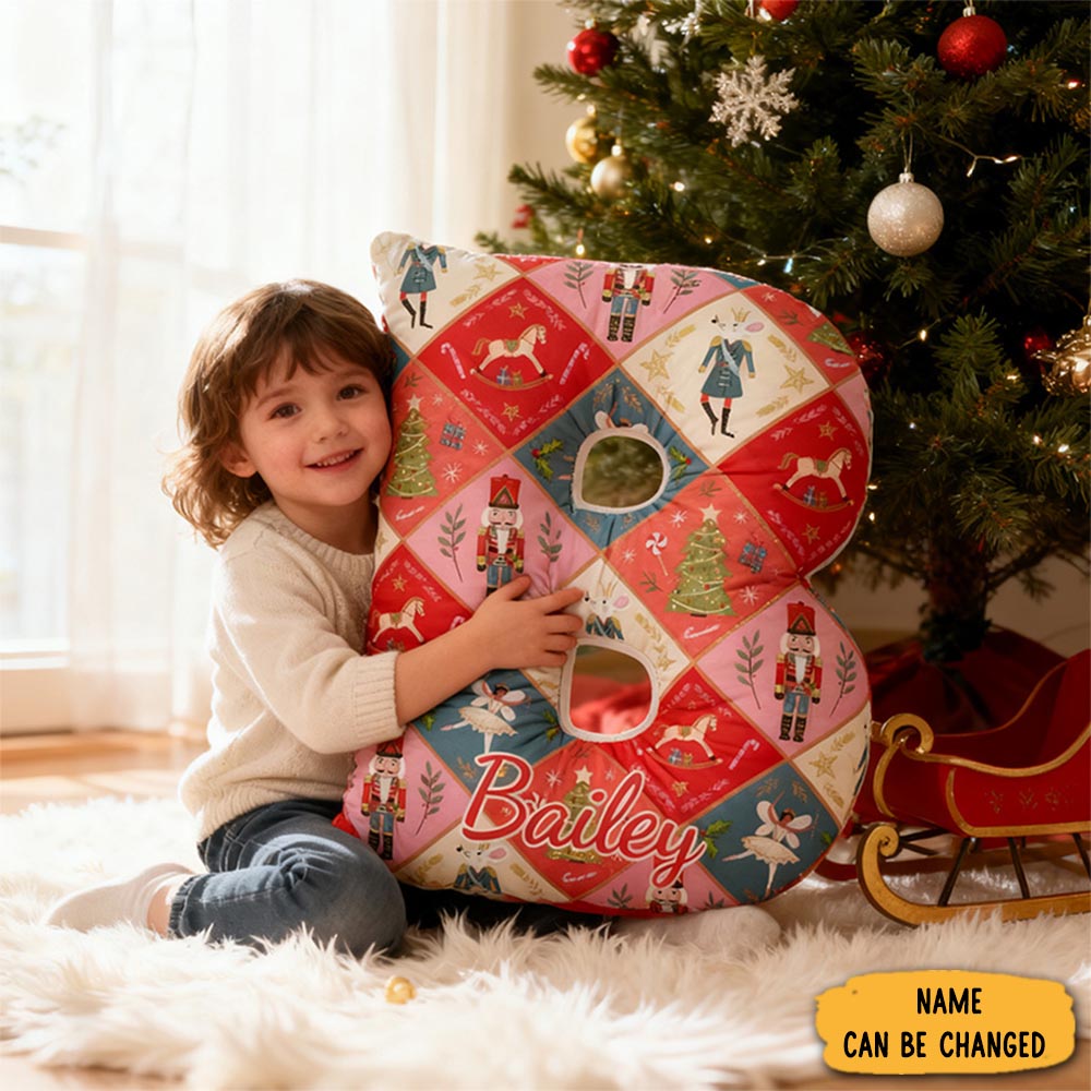 Personalized Nutcracker Fairy Ballet Alphabet Shaped Pillow For Dance Lovers Initial Pillow Christmas Gift For Kids