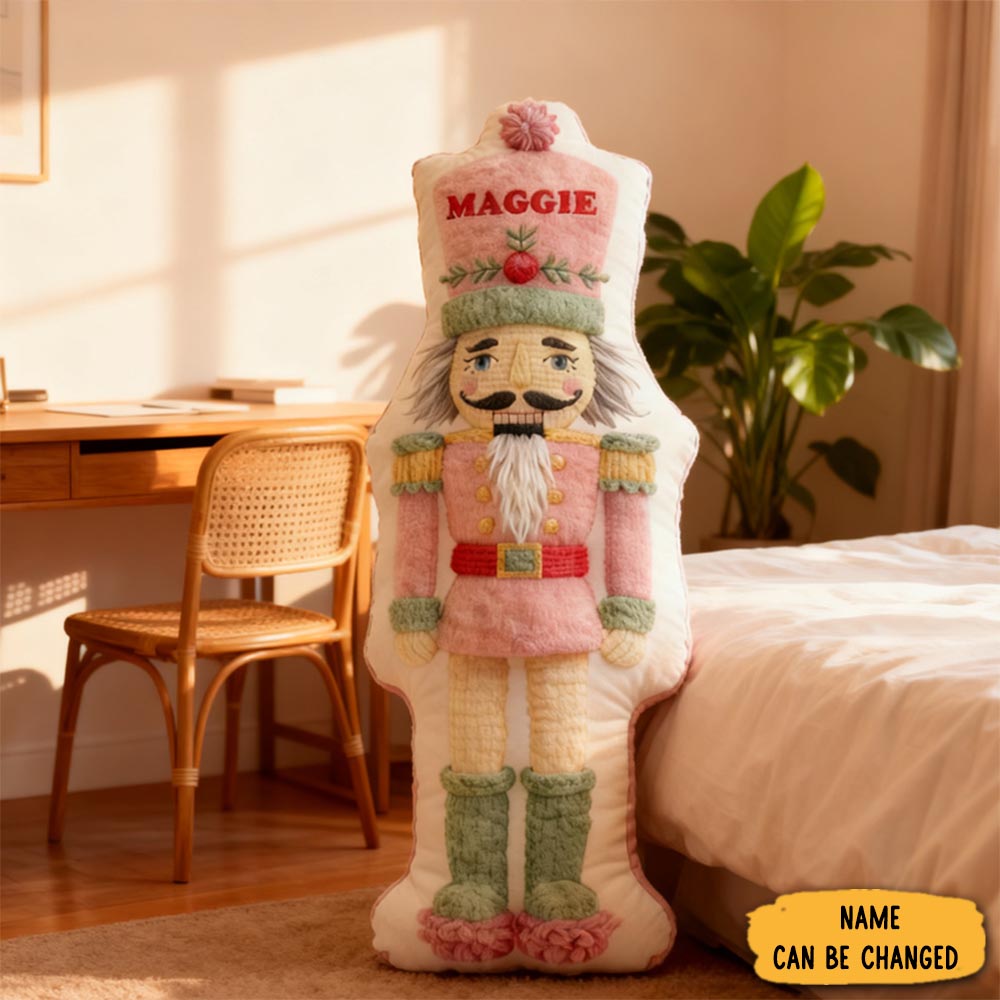 Personalized Nutcracker Yarn Ball Knitting Pillow Home Decor Christmas Gifts For Knitting Lover