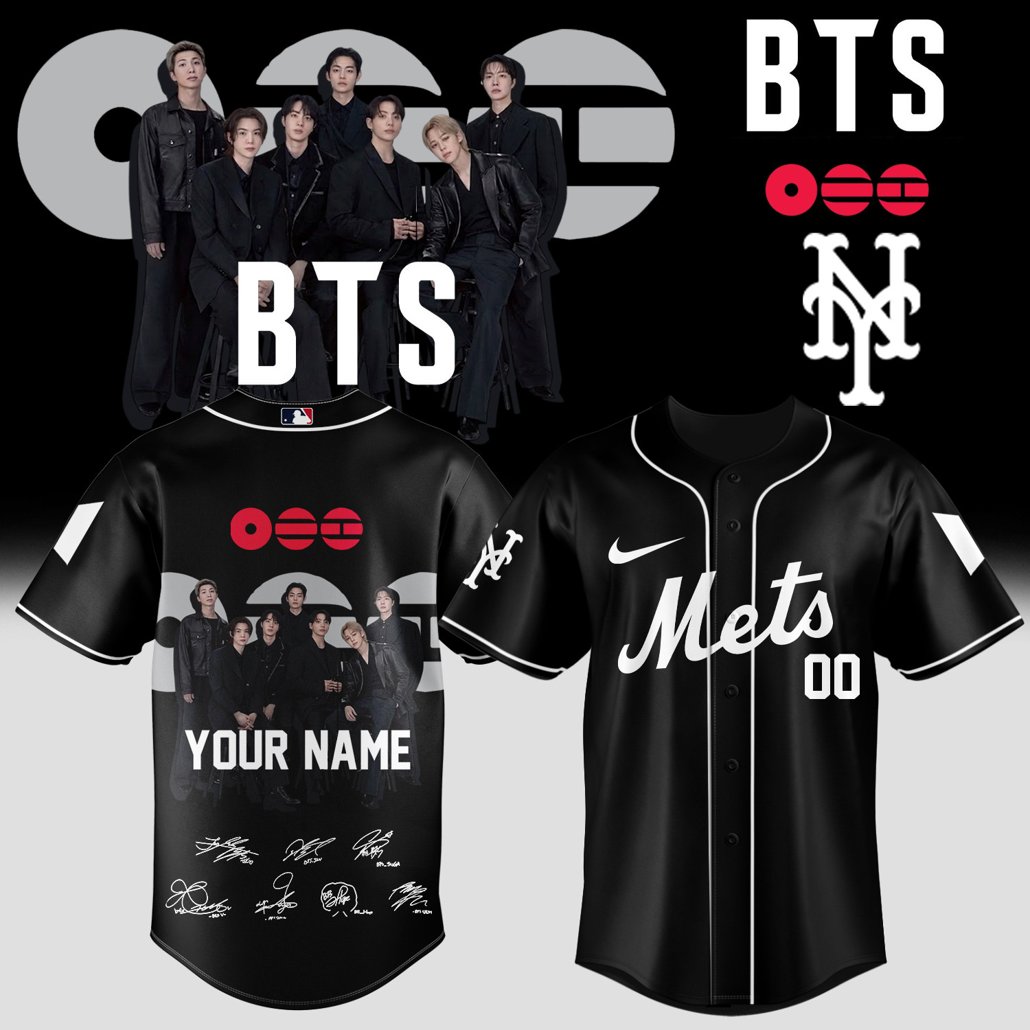 Personalized NY Mets x BTS Arirang World Tour 2026 Jersey 2026 MLB Playoffs Merch Gift For Army