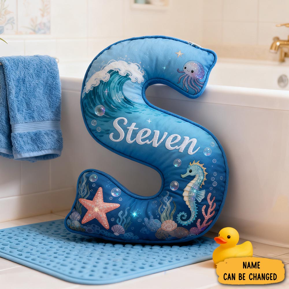 Personalized Ocean Themed Christmas Gift Pillow With Seahorse Starfish Jellyfish Waves And Coral Design Graphic 3d Print Pillow
