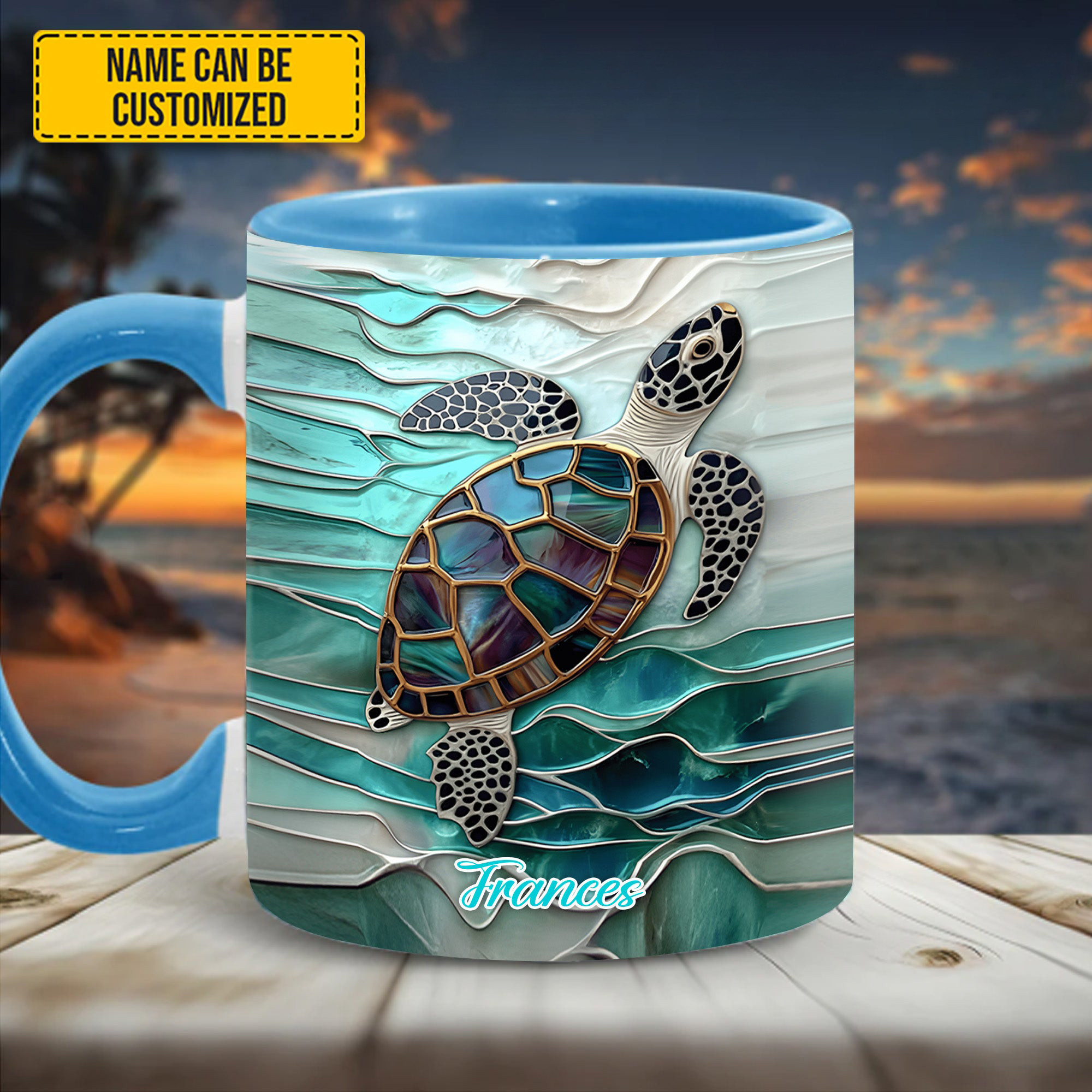 Personalized Ocean Turtle Mug Morning Coffee Mug Gifts For Turtle Lovers