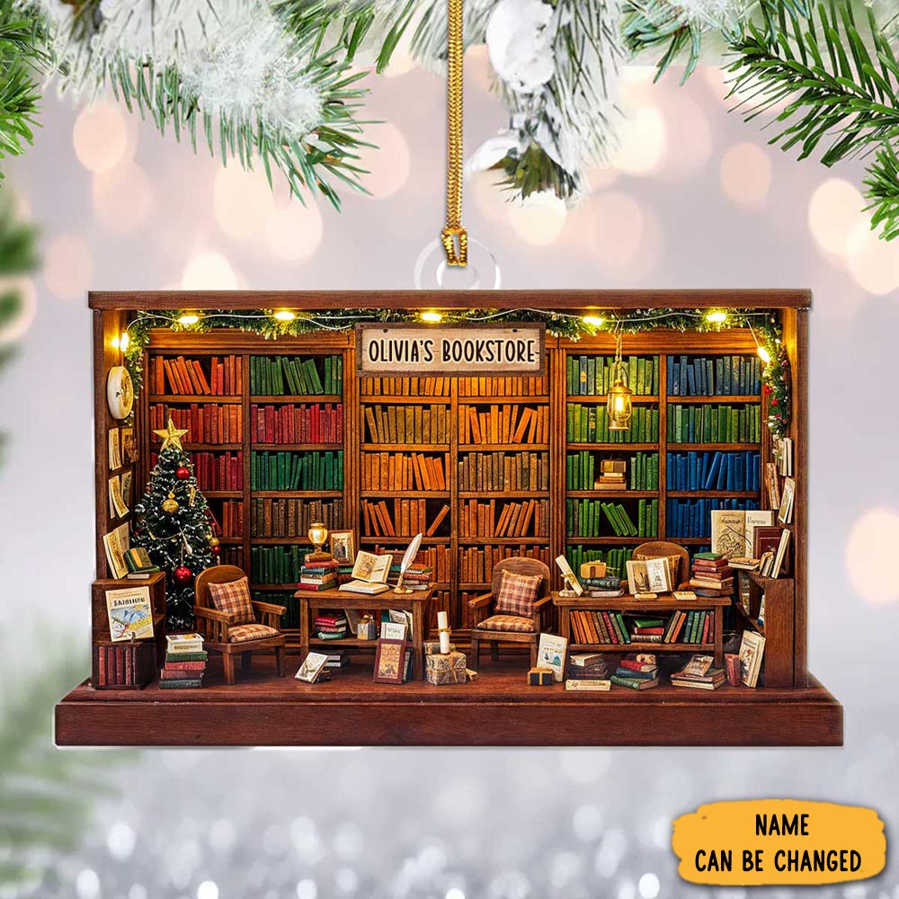 Personalized Old Bookstore Christmas Ornament Xmas Tree Decor Christmas Gifts For Her