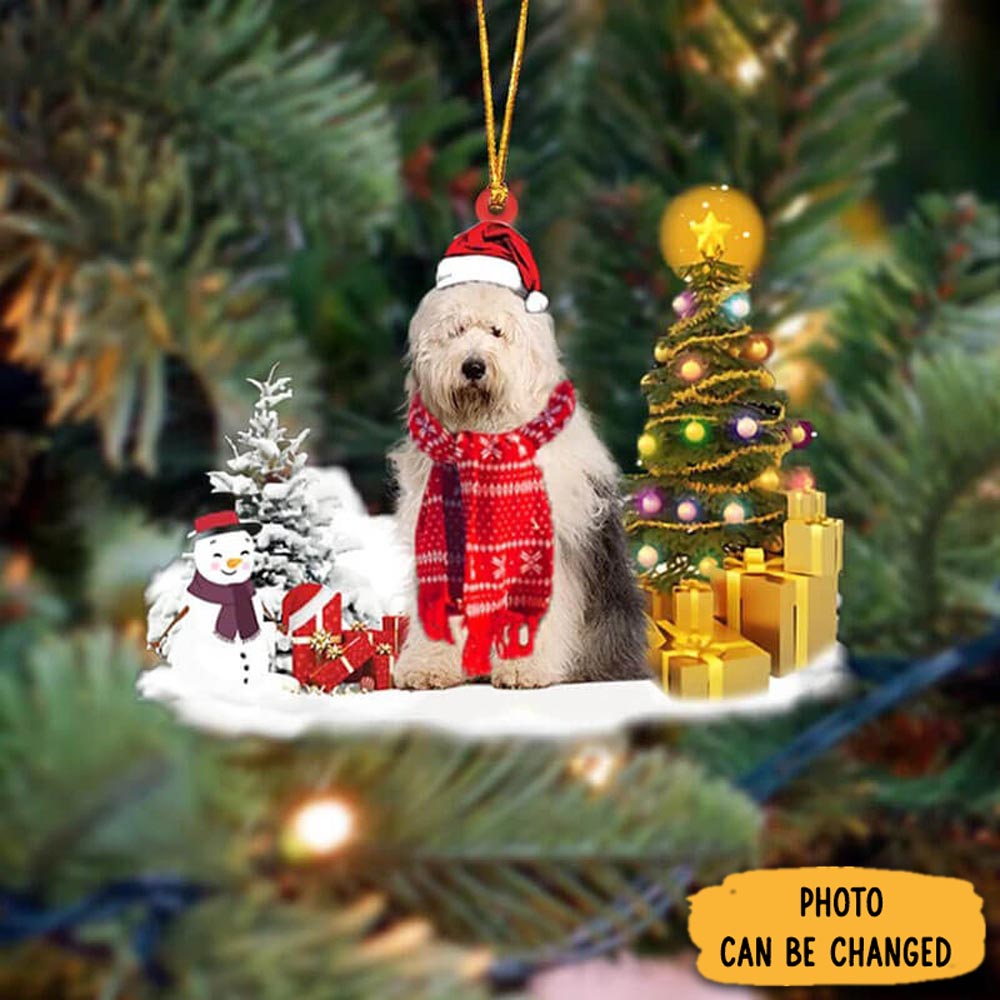 Personalized Old English Sheepdog Christmas Ornament Memorable Anniversary Ornament Keepsake